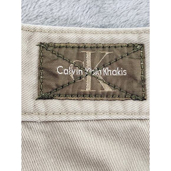 Vintage 80s Calvin Klein Khakis High Rise Button Fly Denim Jeans Size 9 Tan - Picture 6 of 15